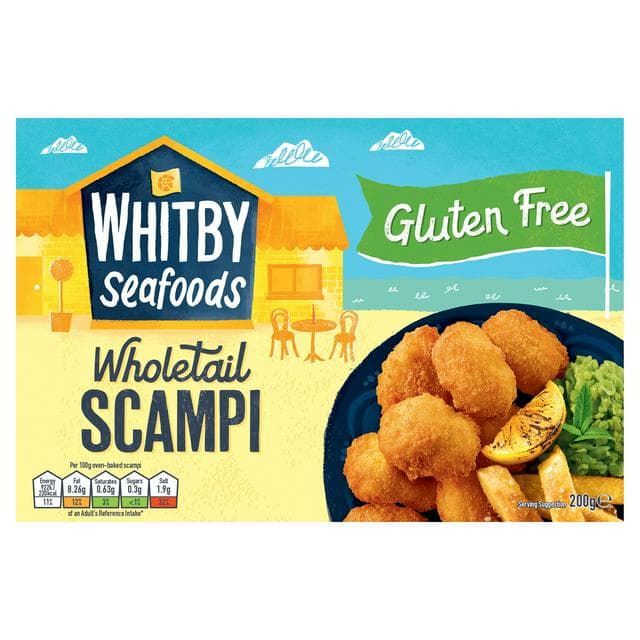 Whitby Gluten Free Wholetail Scampi 200g - gallery image 1