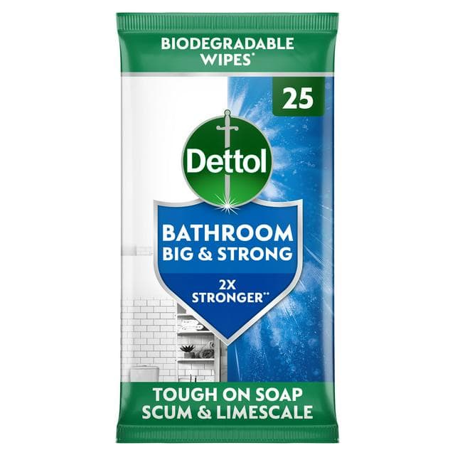 Dettol Big & Strong Limescale Bathroom Cleaning Wipes 25s - gallery image 1
