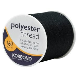 Korbond Care & Repair Black Thread Polyester 160m