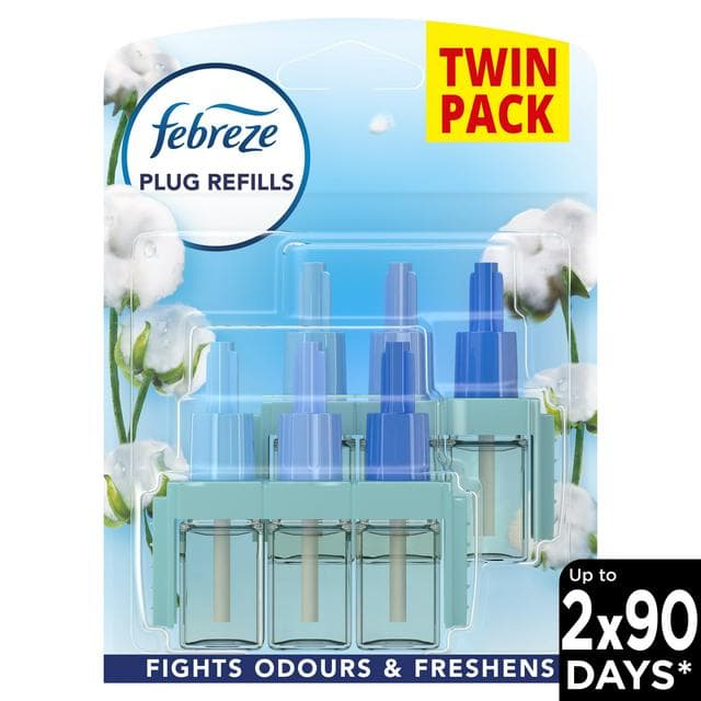 Febreze Ambipur 3Volution Air Freshener Plug in Refills Cotton Fresh 2x20ml - gallery image 1