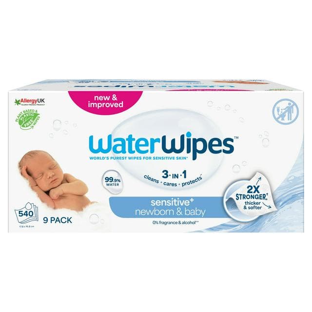 WaterWipes Sensitive Biodegradable Baby Wipes 60 x 9 - gallery image 1