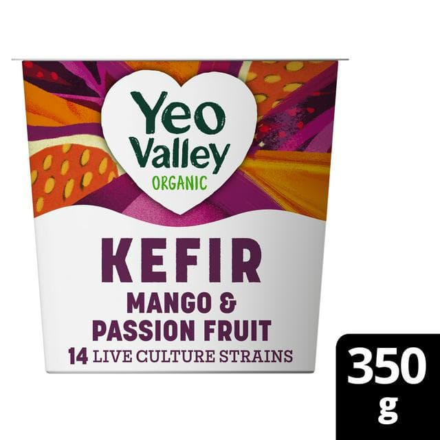Yeo Valley Organic Kefir Mango & Passionfruit Yogurt 350g - gallery image 1