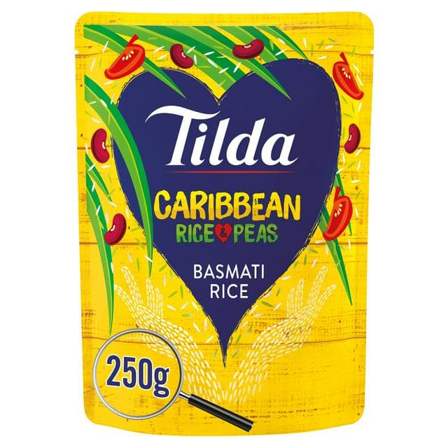 Tilda Microwave Caribbean Basmati Rice and Peas 250g - gallery image 1