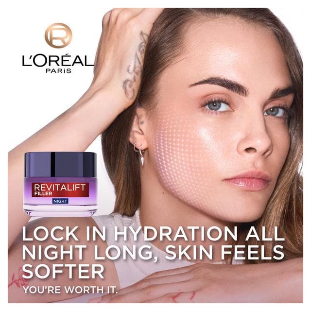 L'Oreal Paris Revitalift Filler Renew Anti-Ageing Night Cream 50ml - gallery image 3