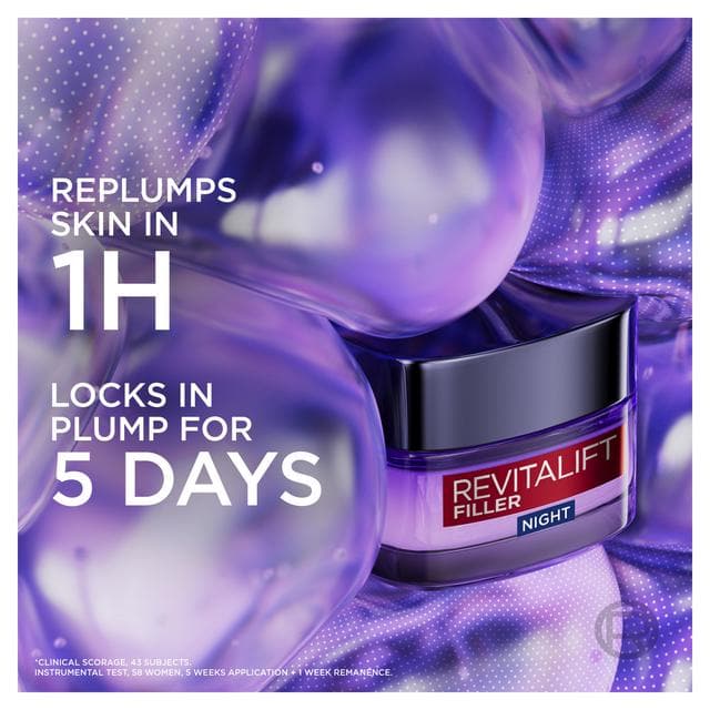 L'Oreal Paris Revitalift Filler Renew Anti-Ageing Night Cream 50ml - gallery image 4