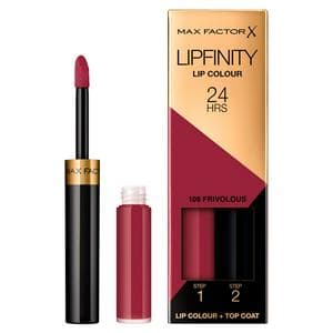Max Factor Lipfinity Lip Colour Lipstick, 2-step Long Lasting, 108 Frivolous, 2.3ml+1.9g