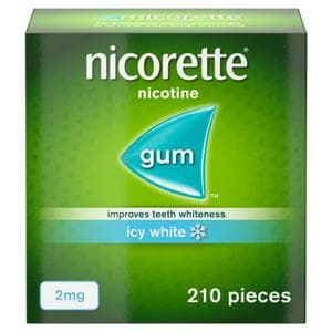 Nicorette Icy White Gum Pieces Quit Smoking Aid x210 2mg