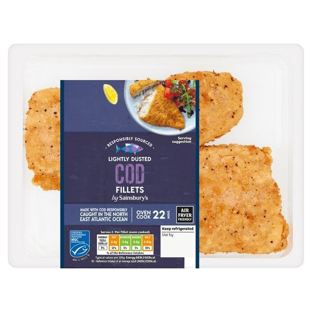 Sainsbury's Lightly Dusted MSC Cod Fillets x2 255g - gallery image 1