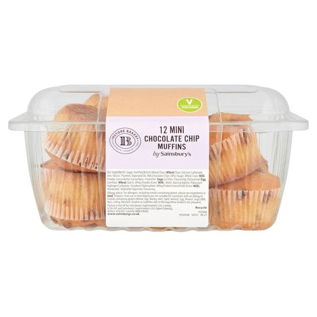 Sainsbury's Mini Chocolate Chip Muffins x12 - gallery image 1