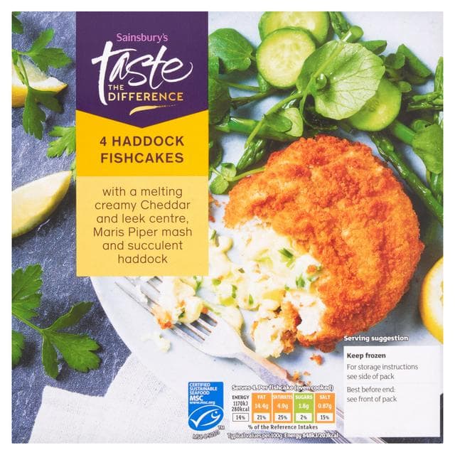 Sainsbury's Taste the Difference 4 Melting Middle Smoked Haddock Fishcakes 580g - gallery image 1