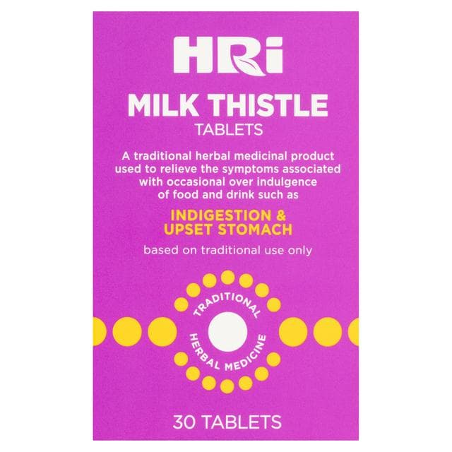 HRI Milk Thistle Tablets Standardised Fruit Extract 300mg Tablets x30 - gallery image 1