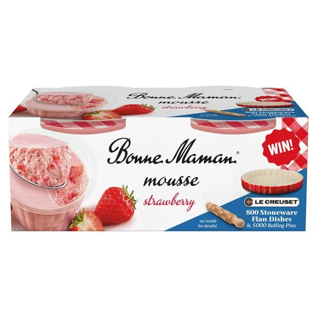 Bonne Maman Strawberry Mousse Dessert 2x70g - gallery image 1