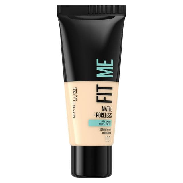 Maybelline Fit Me Matte & Poreless Foundation 100 Warm Ivory 30ml - gallery image 1