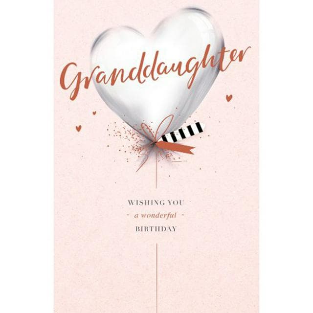 Carlton Happy Birthday Granddaughter Card Heart Balloon Greeting Card - gallery image 1