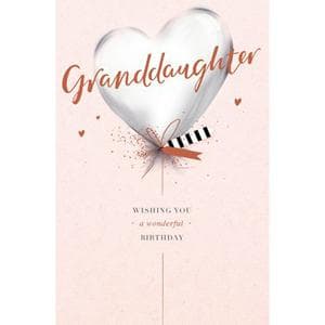 Carlton Happy Birthday Granddaughter Card Heart Balloon Greeting Card