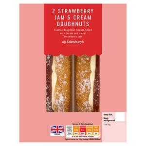 Sainsbury's Strawberry Jam & Cream Doughnuts 2x63g