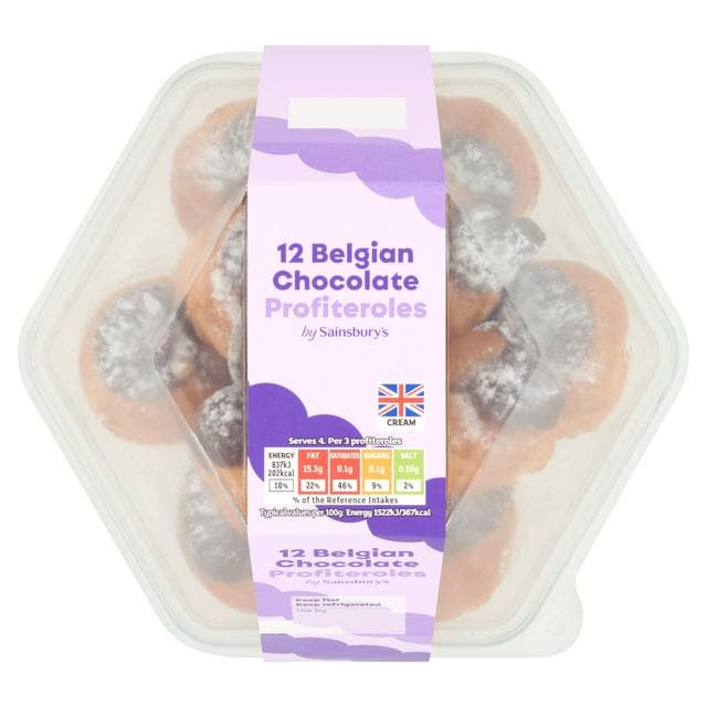 Sainsbury's Belgian Chocolate Profiteroles x12 220g - gallery image 1