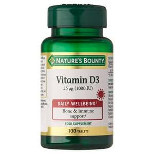 Nature's Bounty Vitamin D3 Tablets 25mg x100