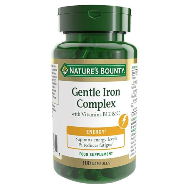 Nature's Bounty Gentle Iron Complex with Vitamins B12 and C Capsules x100 - gallery image 1