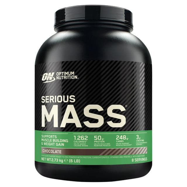 Optimum Nutrition Serious Mass Protein Powder Chocolate Flavour 8 Servings 2.73kg - gallery image 1