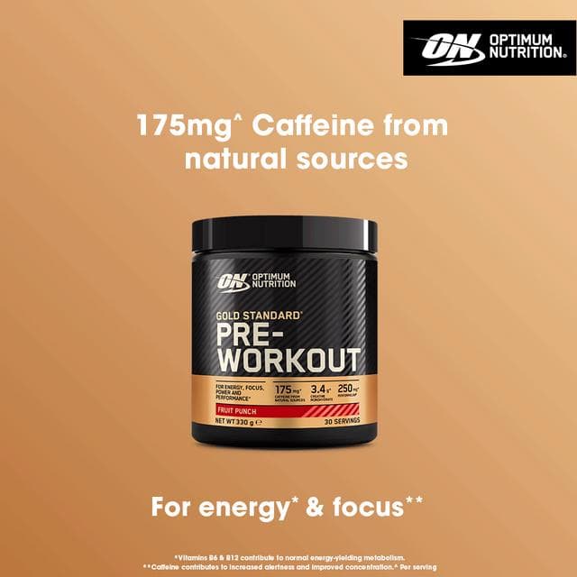 Optimum Nutrition Gold Standard Pre Workout Powder Fruit Punch Flavour 30 servings 330g - gallery image 2