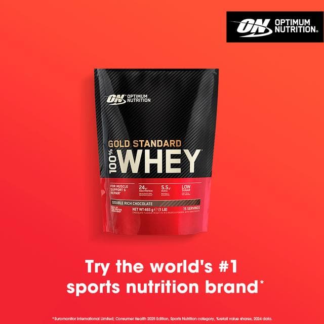Optimum Nutrition Gold Standard Whey Protein Powder Double Rich Chocolate Flavour 15 Servings 450g - gallery image 3