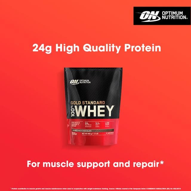 Optimum Nutrition Gold Standard Whey Protein Powder Double Rich Chocolate Flavour 15 Servings 450g - gallery image 4