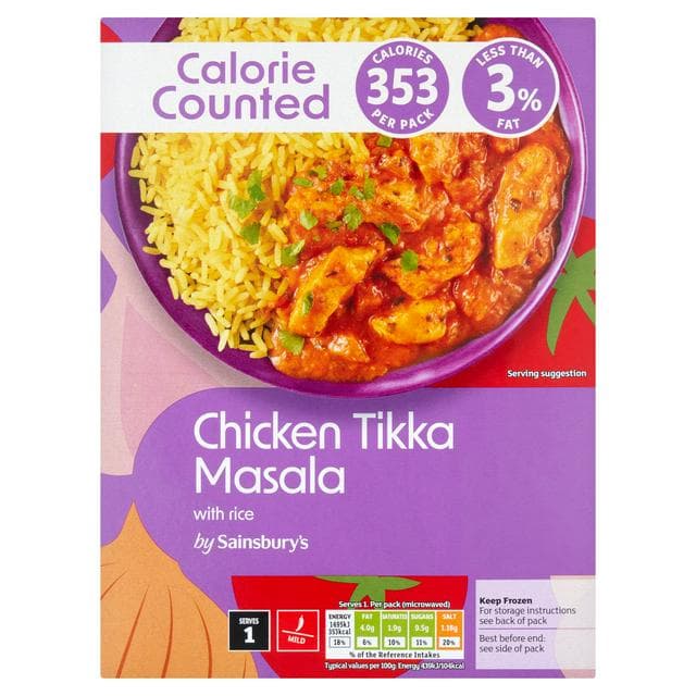 Sainsbury's Calorie Counted Chicken Tikka Masala with Rice 350g - gallery image 1