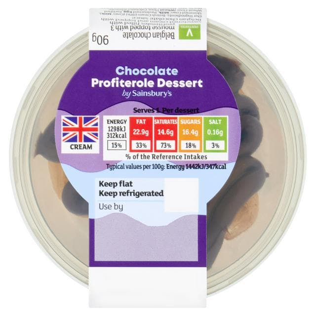 Sainsbury's 90g Chocolate Profiterole Dessert - gallery image 1