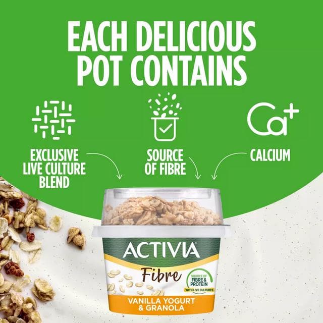 Activia 165g Vanilla & Granola Breakfast Pot with Spoon - gallery image 2