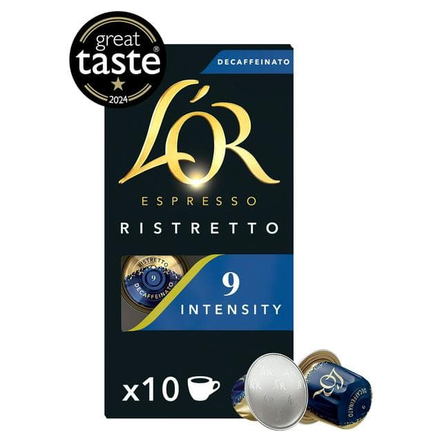 L'OR Espresso Ristretto Decaf, Intensity 9, Aluminium Coffee Capsules x10 52g - gallery image 1