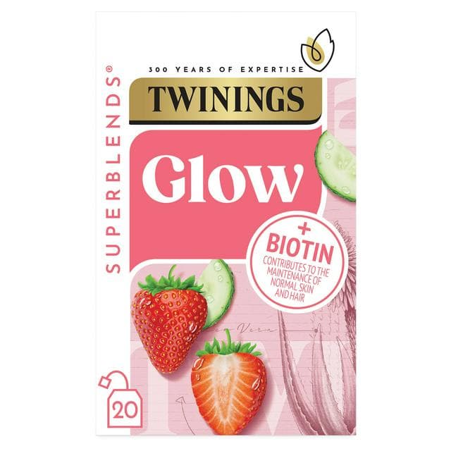 Twinings Superblends Glow with Strawberry, Cucumber & Green Tea, 20 Tea Bags - gallery image 1