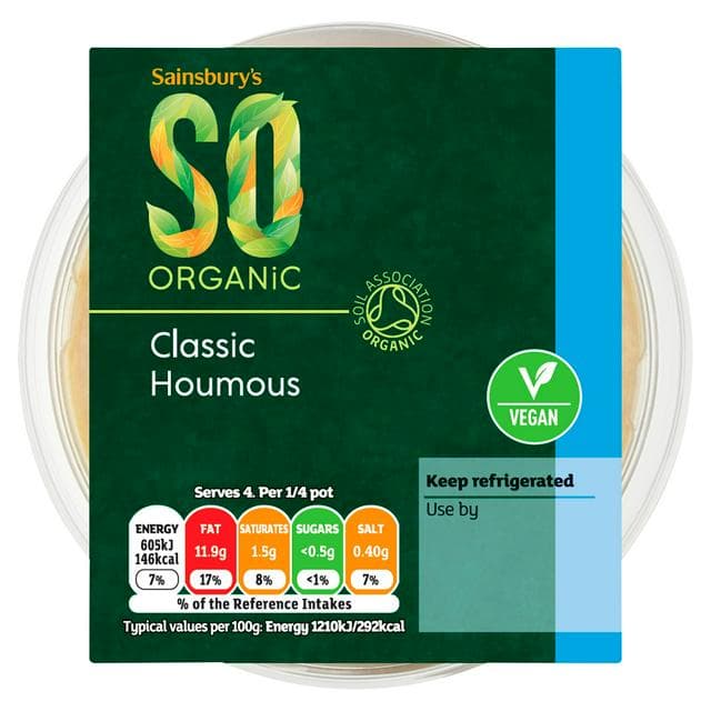 Sainsbury's Classic Houmous, SO Organic 200g - gallery image 1