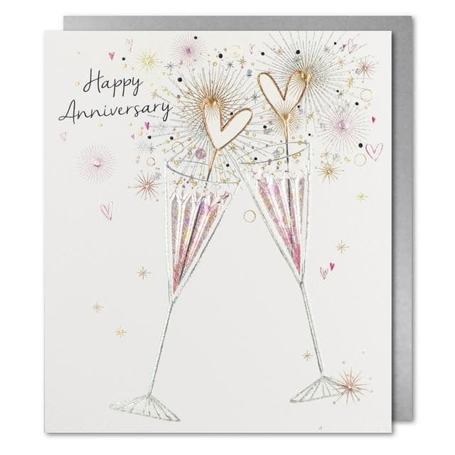 Paperlink Happy Anniversary Card Champagne Glasses Greeting Card - gallery image 1