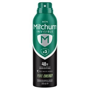 Mitchum Invisible Men 48HR Protection Pure Energy Anti-Perspirant & Deodorant 200ml