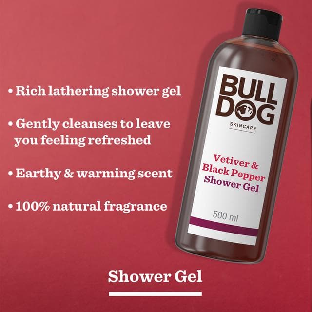 Bulldog Skincare Vetiver & Black Pepper Shower Gel 500ml - gallery image 2