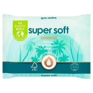 Sainsbury's Super Soft Flushable Moist Toilet Tissue, Coconut 40 Wipes