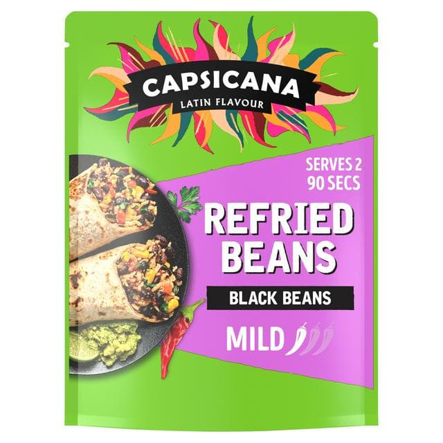 Capsicana 200g Mexican Ultimate Refried Black Beans - gallery image 1