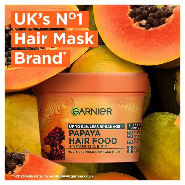Garnier Ultimate Blends Hair Food Papaya 3-in-1 Damaged Vegan Hair Mask 390ml - gallery image 2