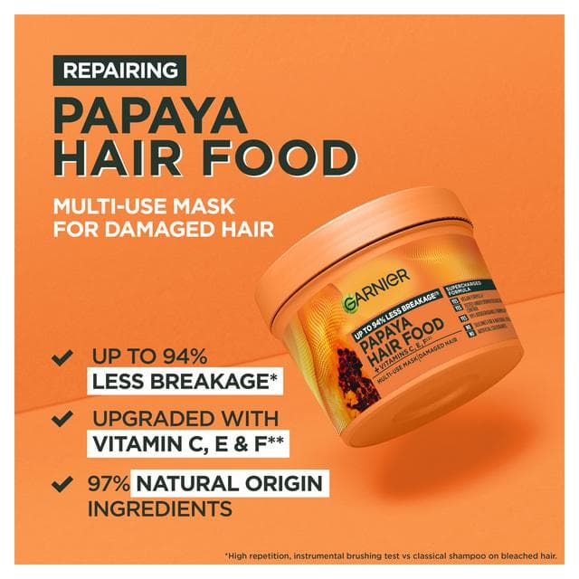 Garnier Ultimate Blends Hair Food Papaya 3-in-1 Damaged Vegan Hair Mask 390ml - gallery image 4