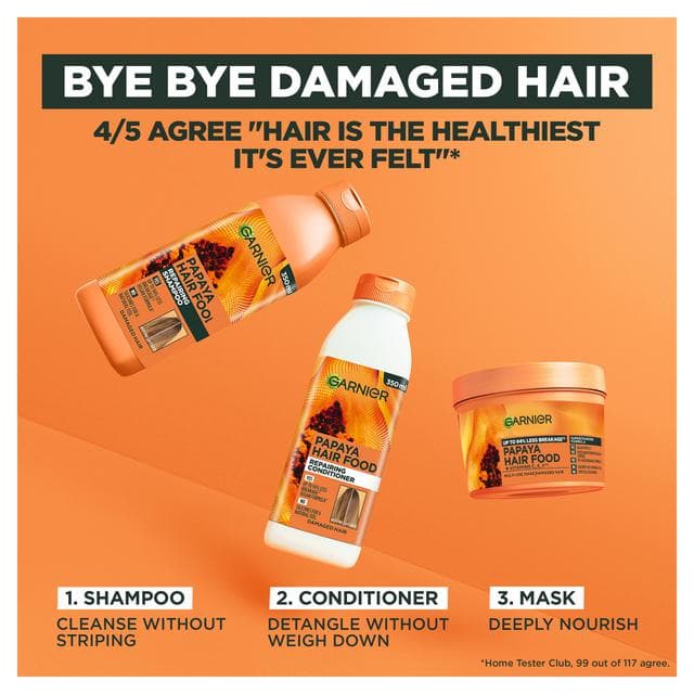 Garnier Ultimate Blends Hair Food Papaya 3-in-1 Damaged Vegan Hair Mask 390ml - gallery image 5