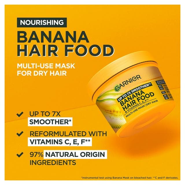 Garnier Ultimate Blends Hair Food Banana 3-in-1 Dry Vegan Hair Mask 390ml - gallery image 4