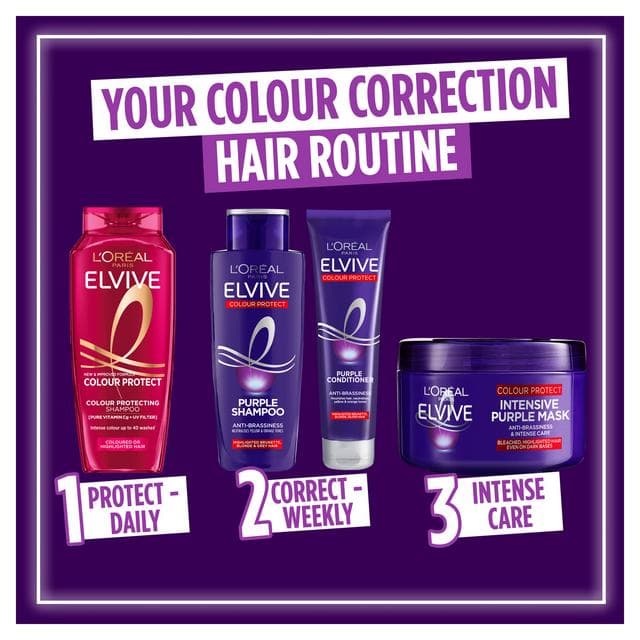 L'Oreal Elvive Colour Protect Anti-Brassiness Purple Conditioner 150ml - gallery image 2
