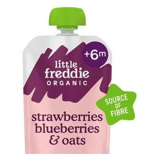 Little Freddie Organic Strawberries, Blueberries & Oats Baby Food Pouch 6+ Months 100g