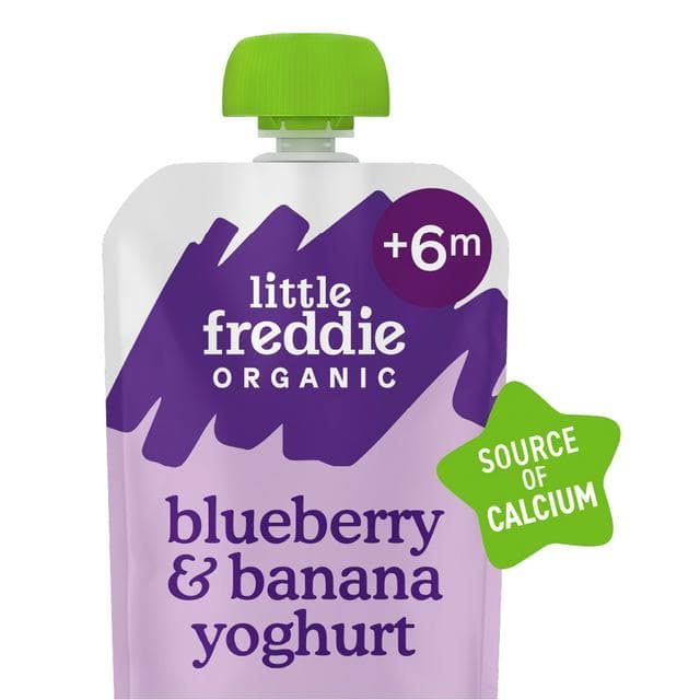 Little Freddie Organic Blueberry & Banana Greek Style Yoghurt Baby Food Pouch 6+ Months 100g - gallery image 1