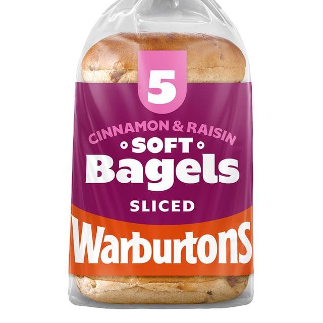 Warburtons Sliced Cinnamon & Raisin Bagels x5 - gallery image 2
