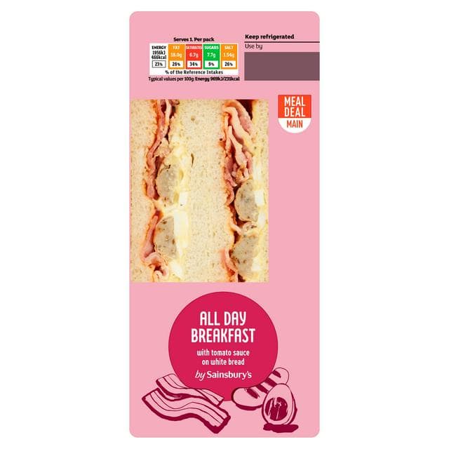 Sainsbury's All Day Breakfast with Tomato Sauce on White Bread - gallery image 1