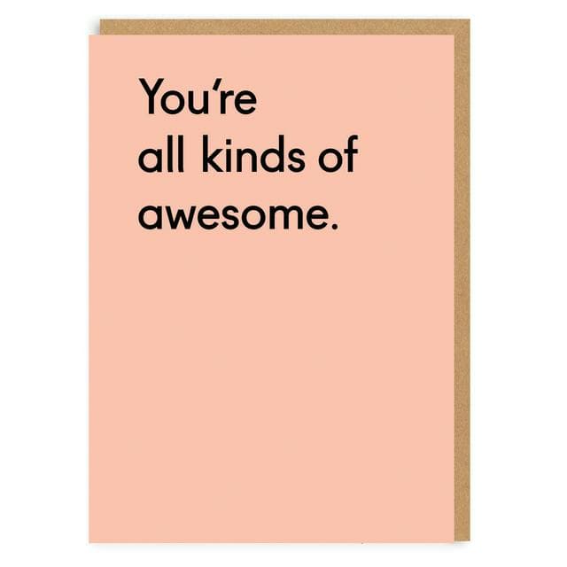 Ohh Deer Open Card All Kinds of Awesome Pink Greeting Card - gallery image 1