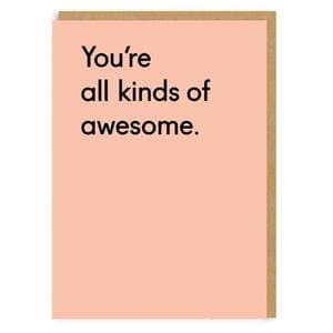 Ohh Deer Open Card All Kinds of Awesome Pink Greeting Card