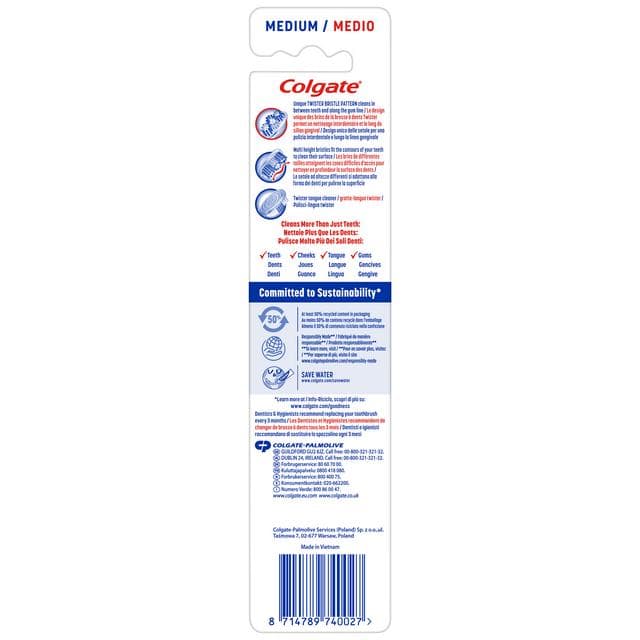 Colgate Twister Fresh Medium Manual Toothbrush Pack x2 - gallery image 2